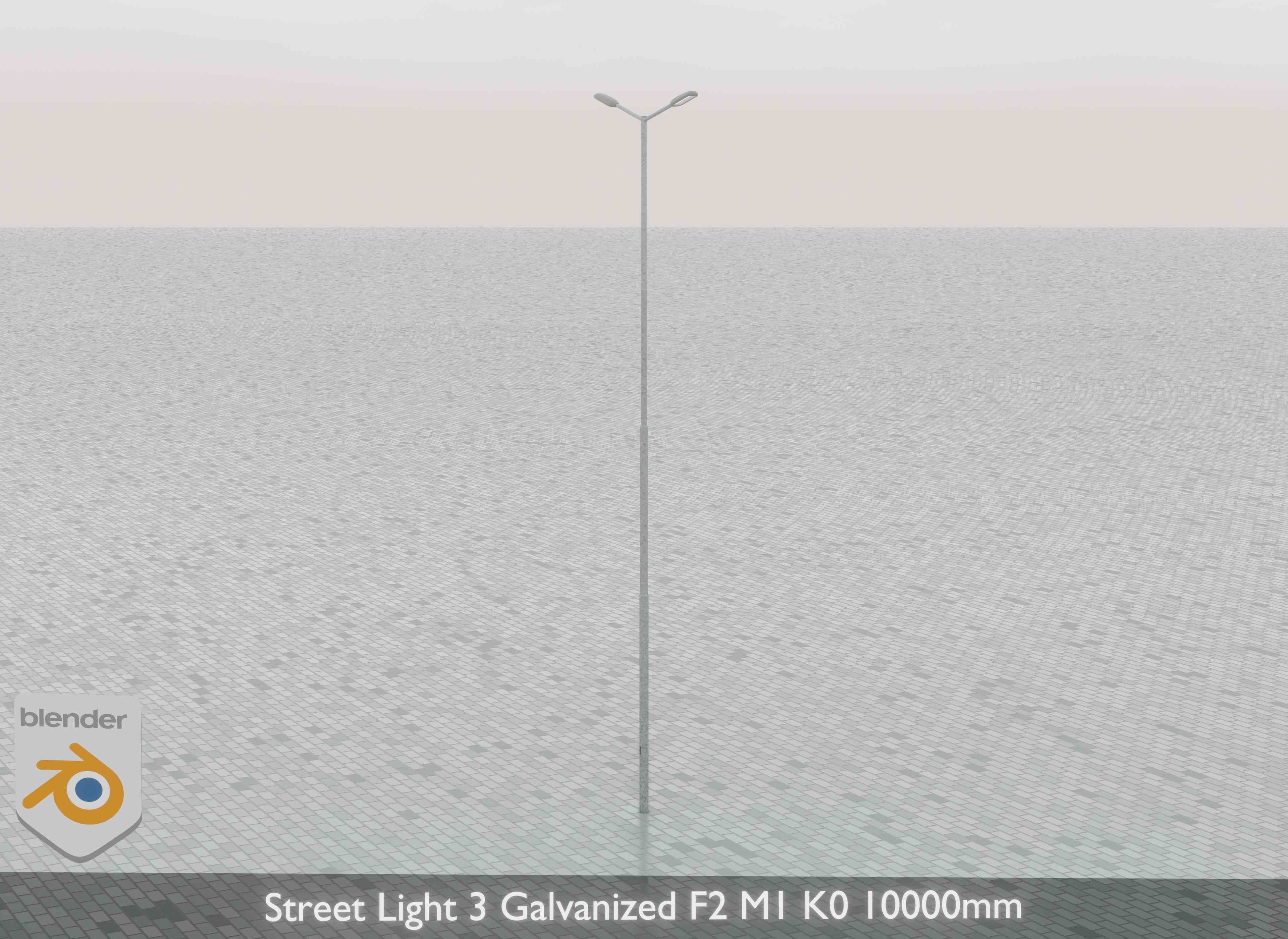 Street Light 3 Galvanized F2 M1 K0 10000 mm Low-poly 3D model_31