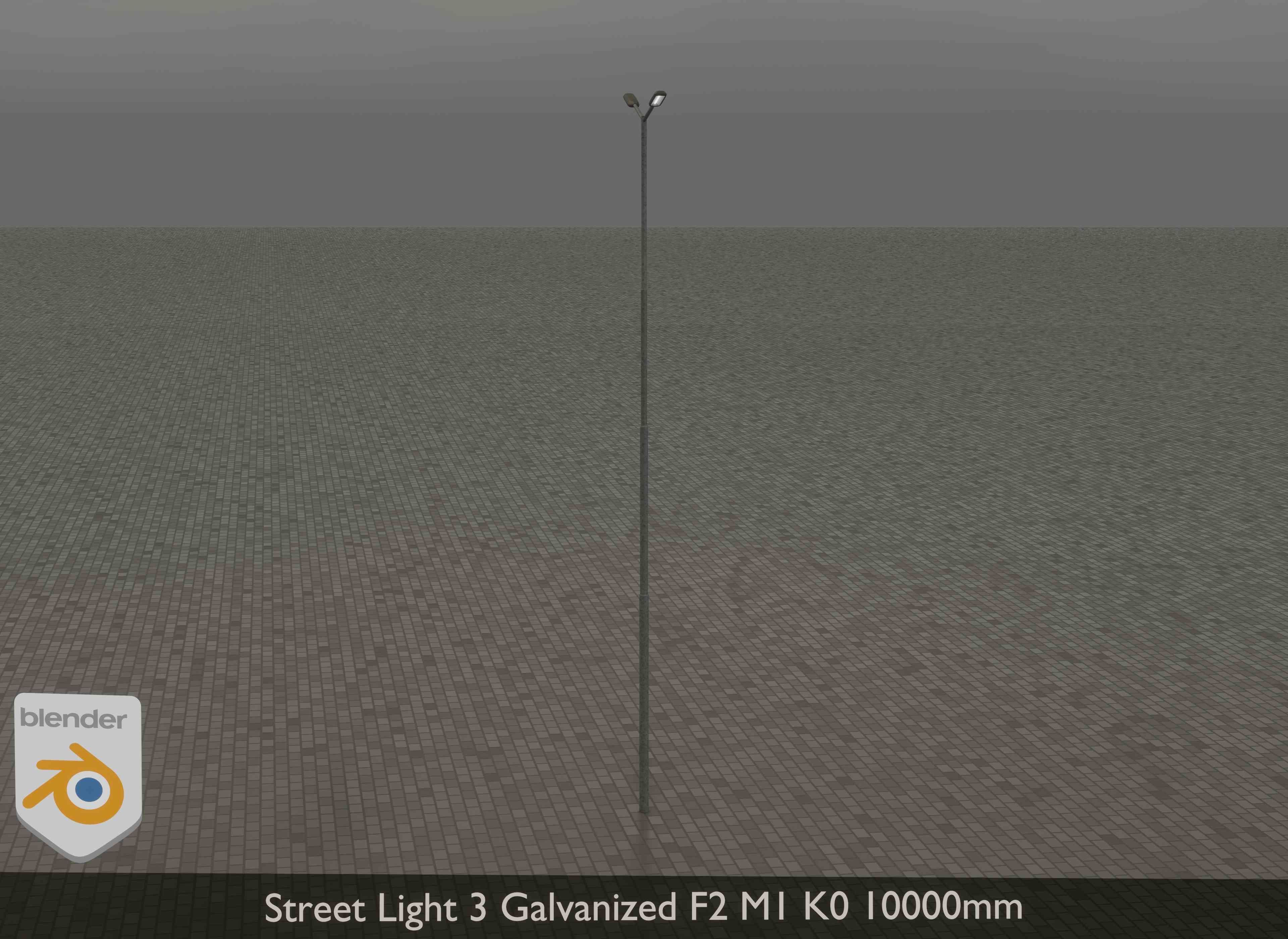 Street Light 3 Galvanized F2 M1 K0 10000 mm Low-poly 3D model_14