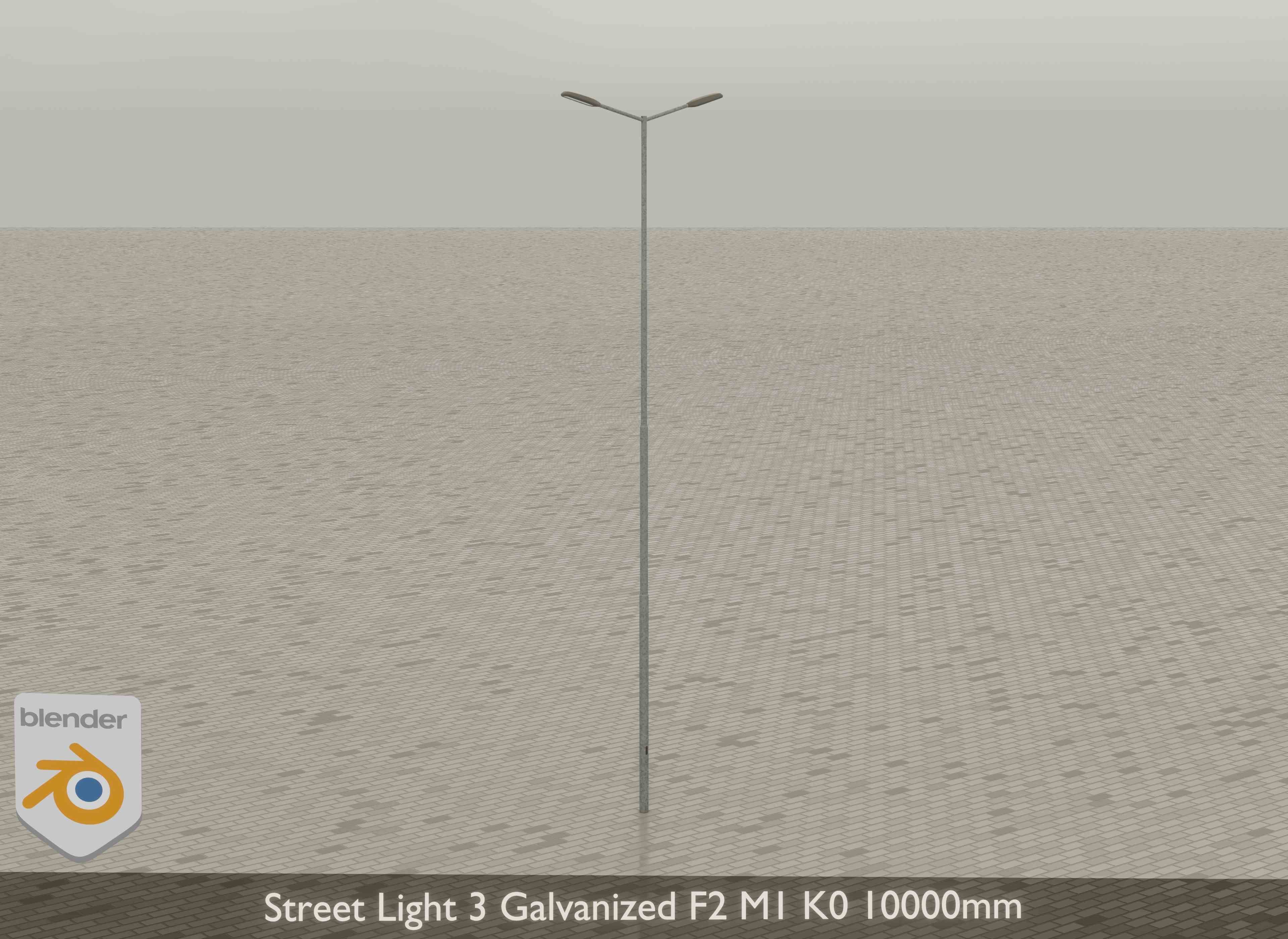 Street Light 3 Galvanized F2 M1 K0 10000 mm Low-poly 3D model_17