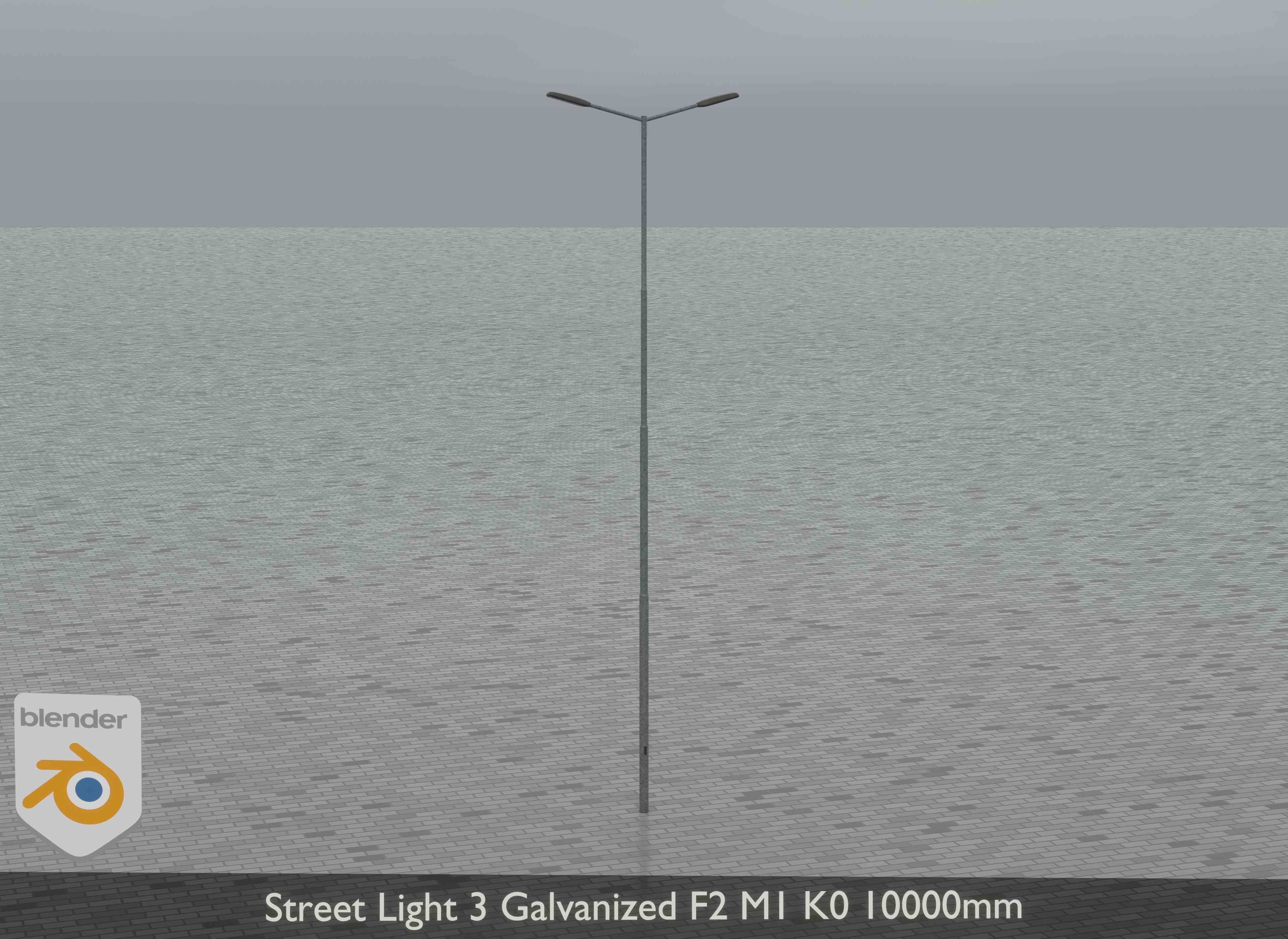 Street Light 3 Galvanized F2 M1 K0 10000 mm Low-poly 3D model_9