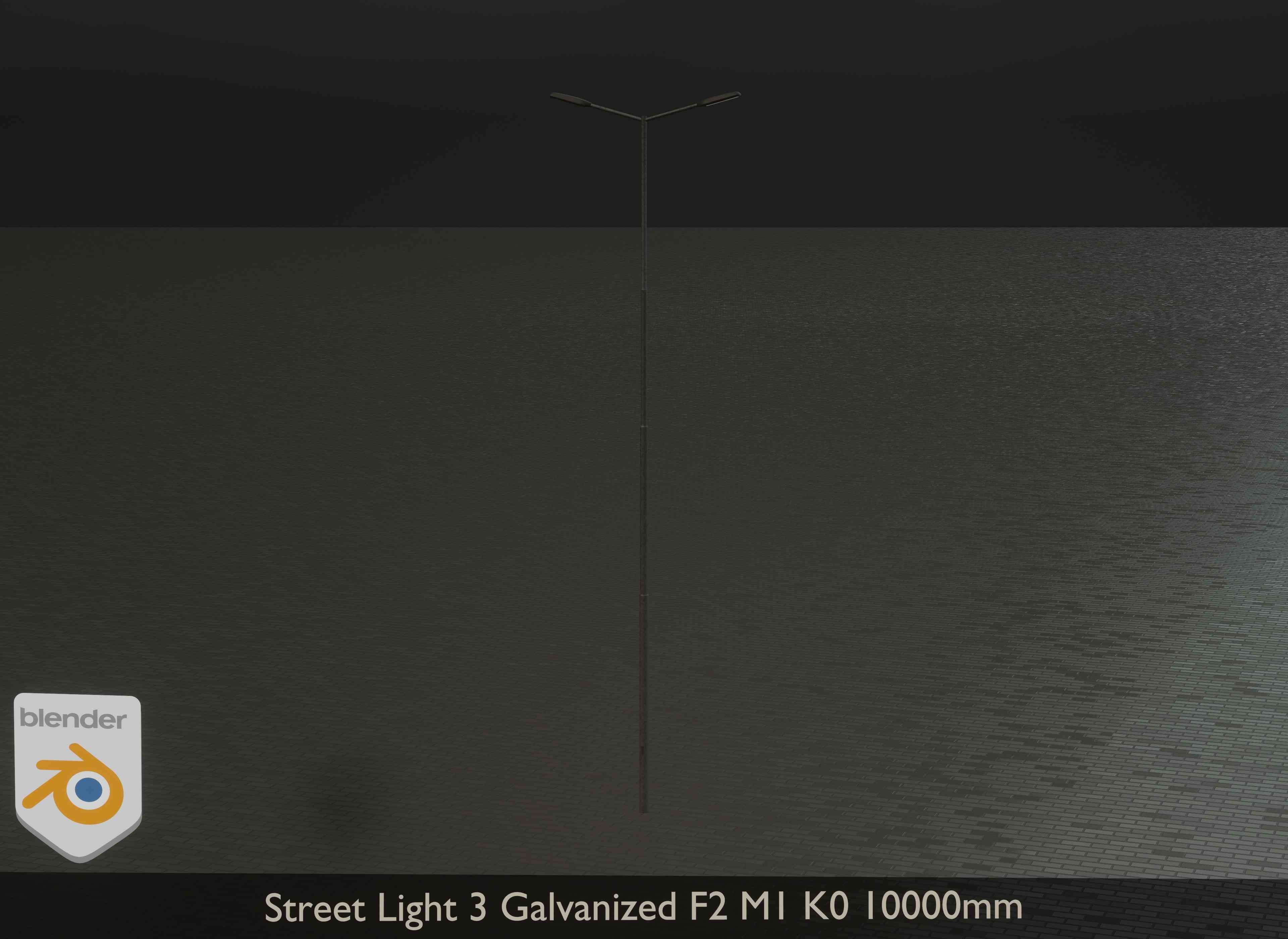 Street Light 3 Galvanized F2 M1 K0 10000 mm Low-poly 3D model_11