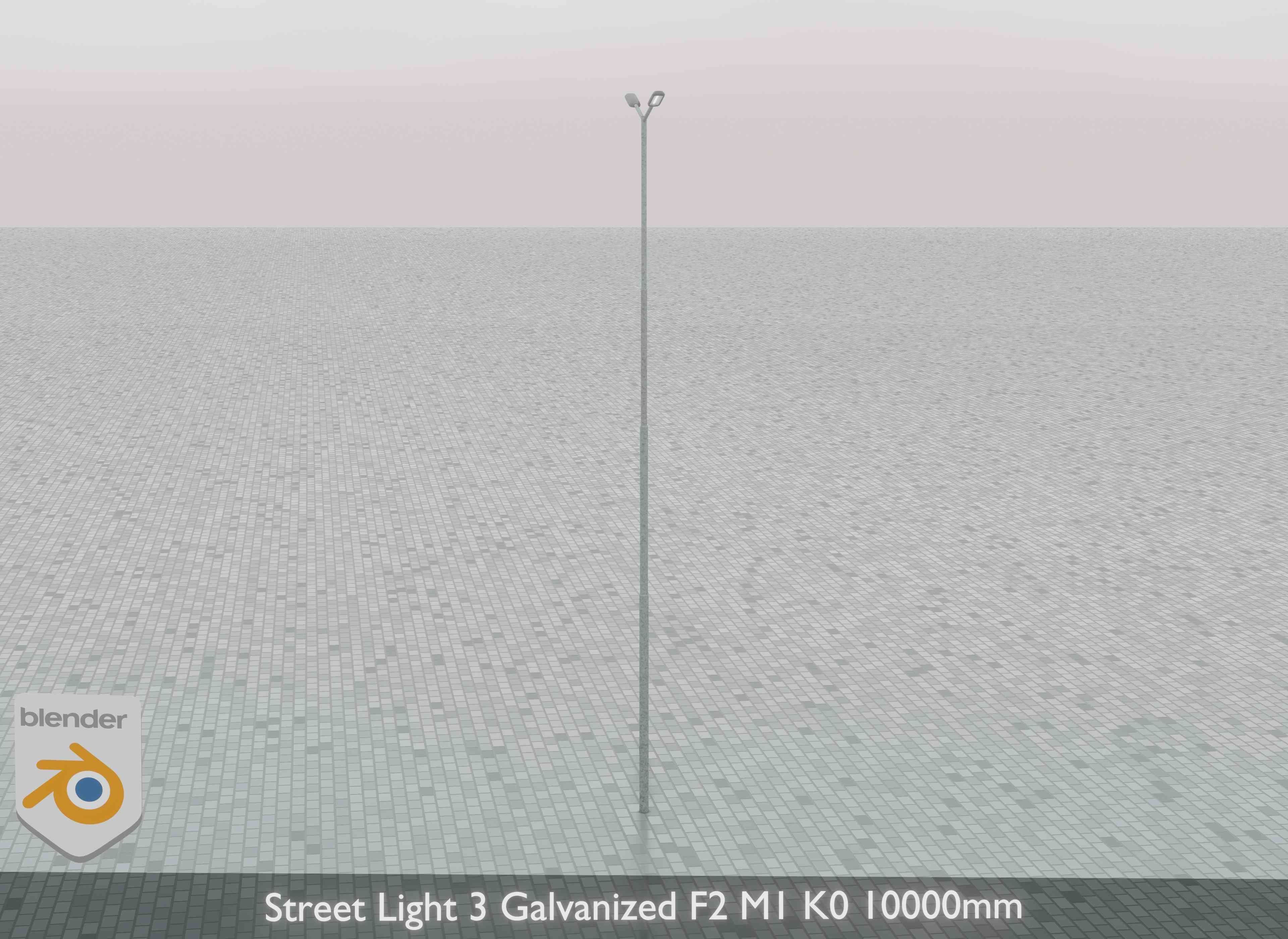 Street Light 3 Galvanized F2 M1 K0 10000 mm Low-poly 3D model_32