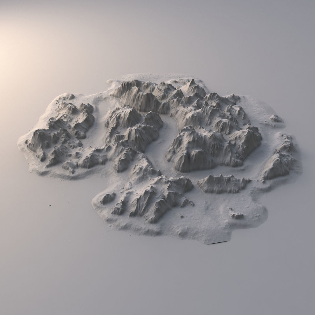 Tropical Island Terrain 2 Low-poly 3D model_6