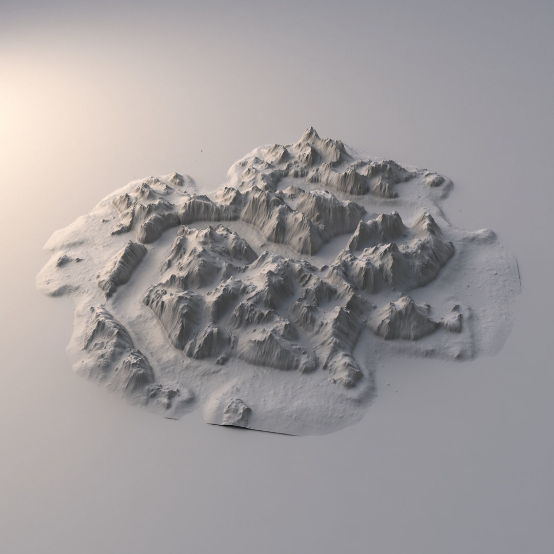 Tropical Island Terrain 2 Low-poly 3D model_8