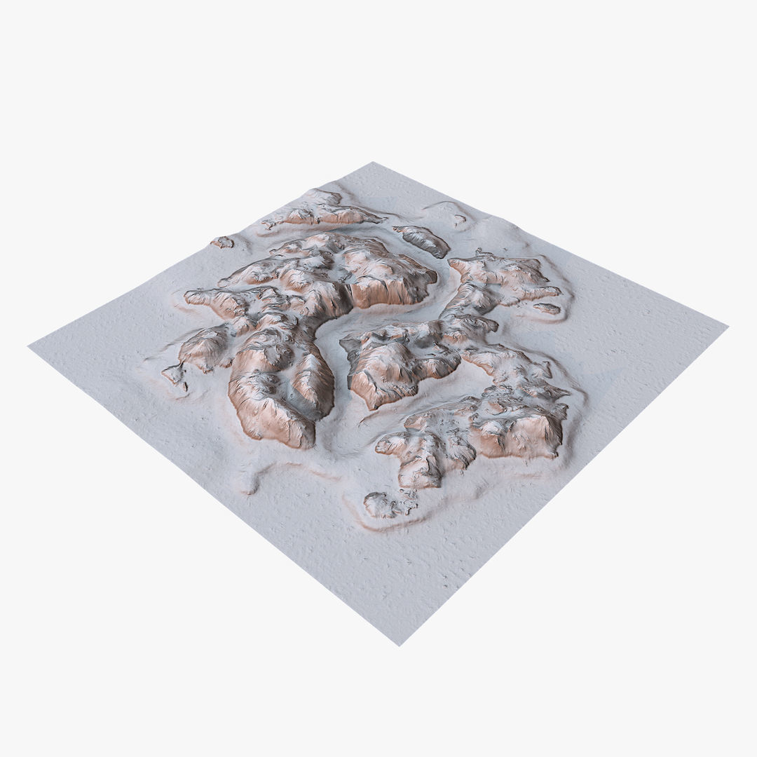 Tropical Island Terrain 2 Low-poly 3D model_12