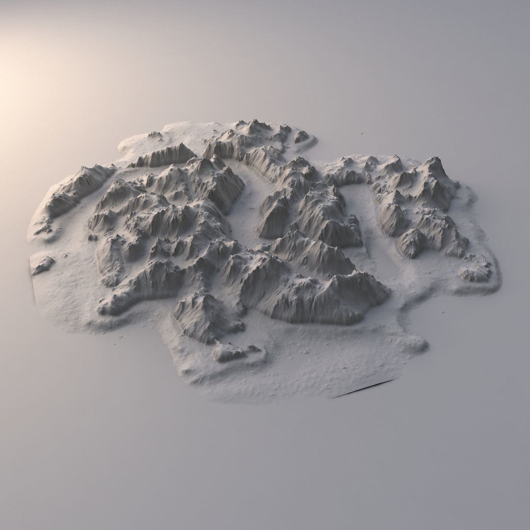 Tropical Island Terrain 2 Low-poly 3D model_7