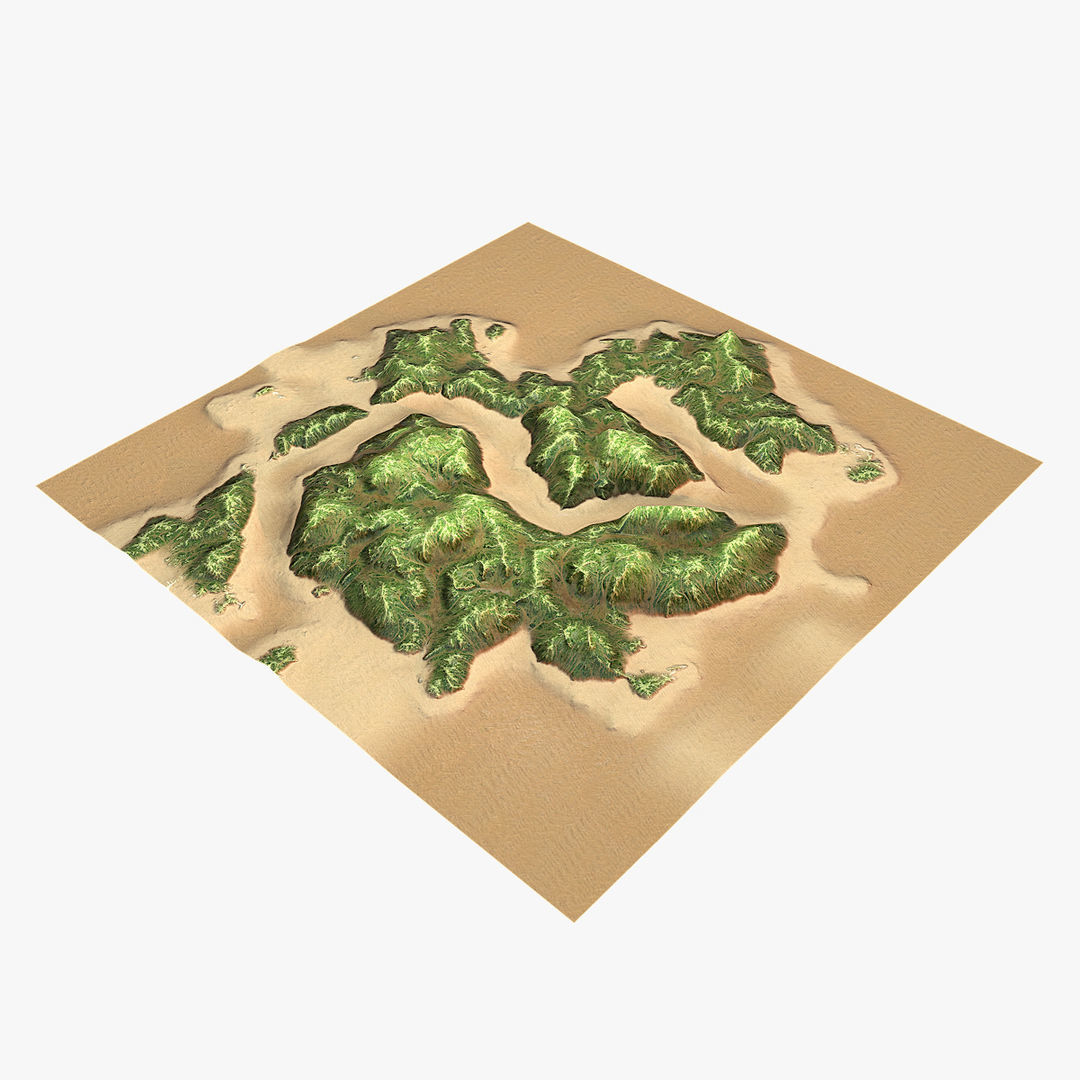 Tropical Island Terrain 2 Low-poly 3D model_10
