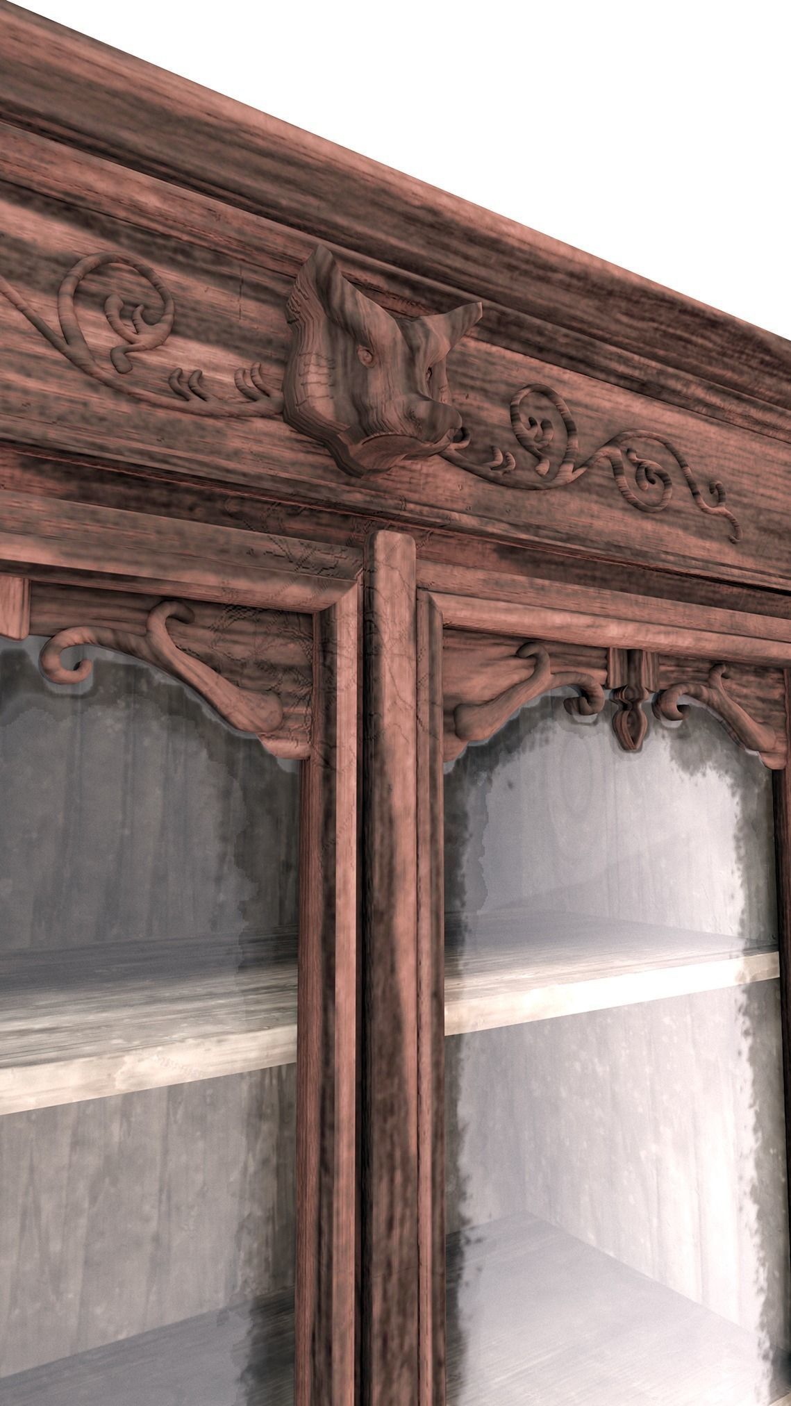 Hunting-style bookcase 3D model_9