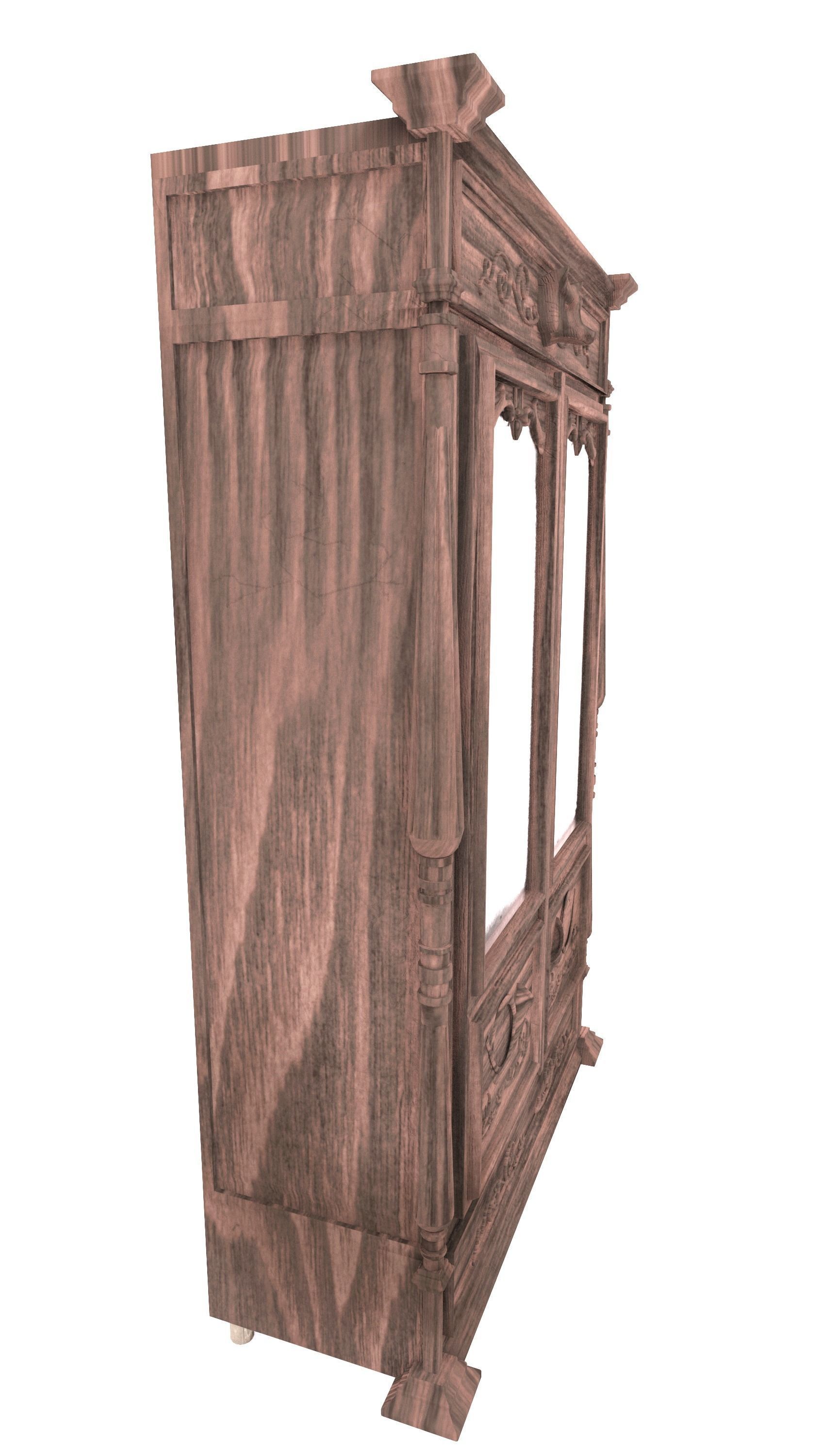 Hunting-style bookcase 3D model_8