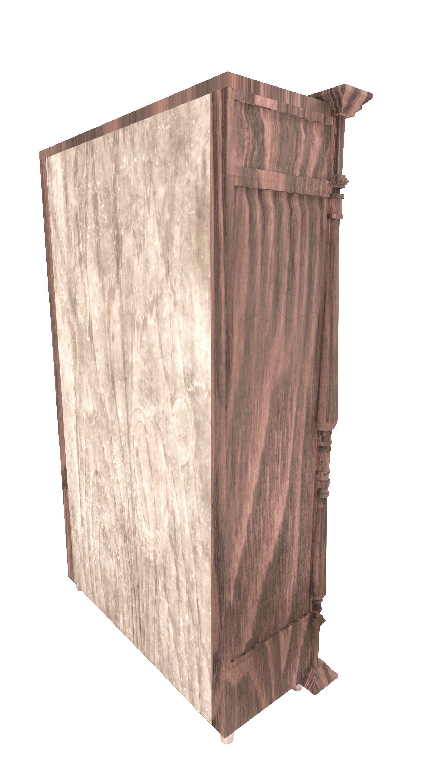Hunting-style bookcase 3D model_7