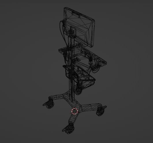 ECG Machine Low-poly 3D model_20