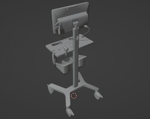 ECG Machine Low-poly 3D model_7