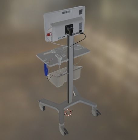 ECG Machine Low-poly 3D model_15