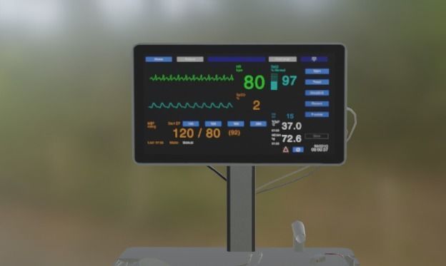 ECG Machine Low-poly 3D model_16