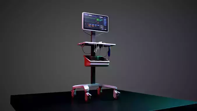 ECG Machine Low-poly 3D model