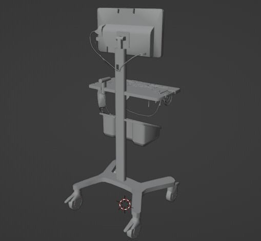 ECG Machine Low-poly 3D model_25