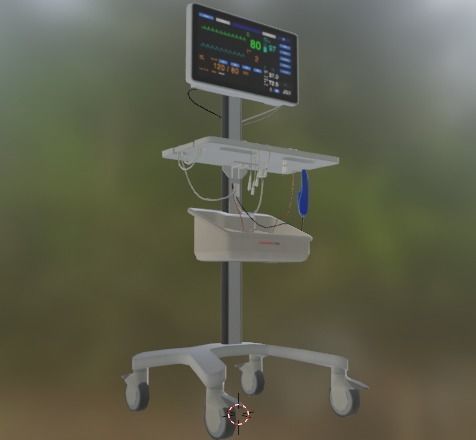ECG Machine Low-poly 3D model_13