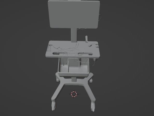 ECG Machine Low-poly 3D model_9