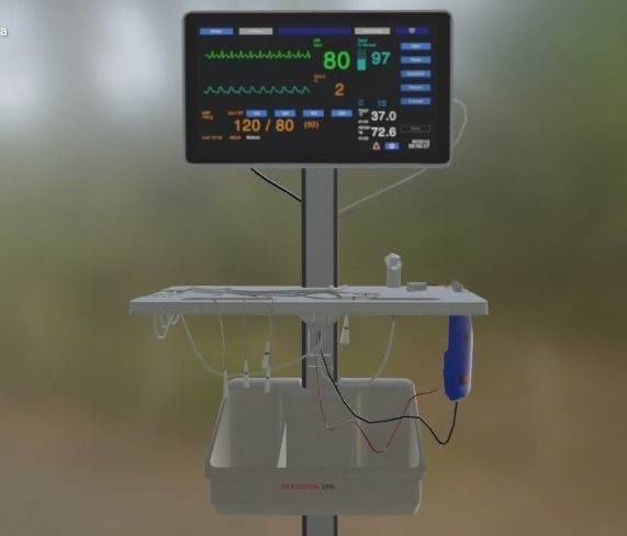 ECG Machine Low-poly 3D model_18