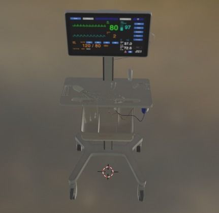 ECG Machine Low-poly 3D model_10