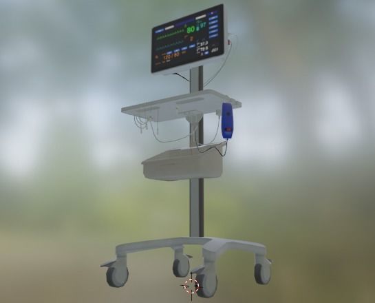 ECG Machine Low-poly 3D model_12