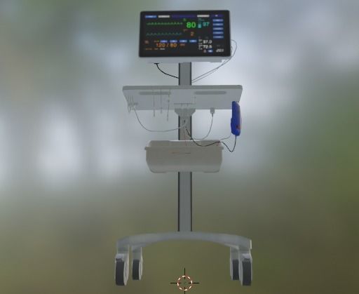 ECG Machine Low-poly 3D model_11