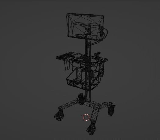 ECG Machine Low-poly 3D model_6