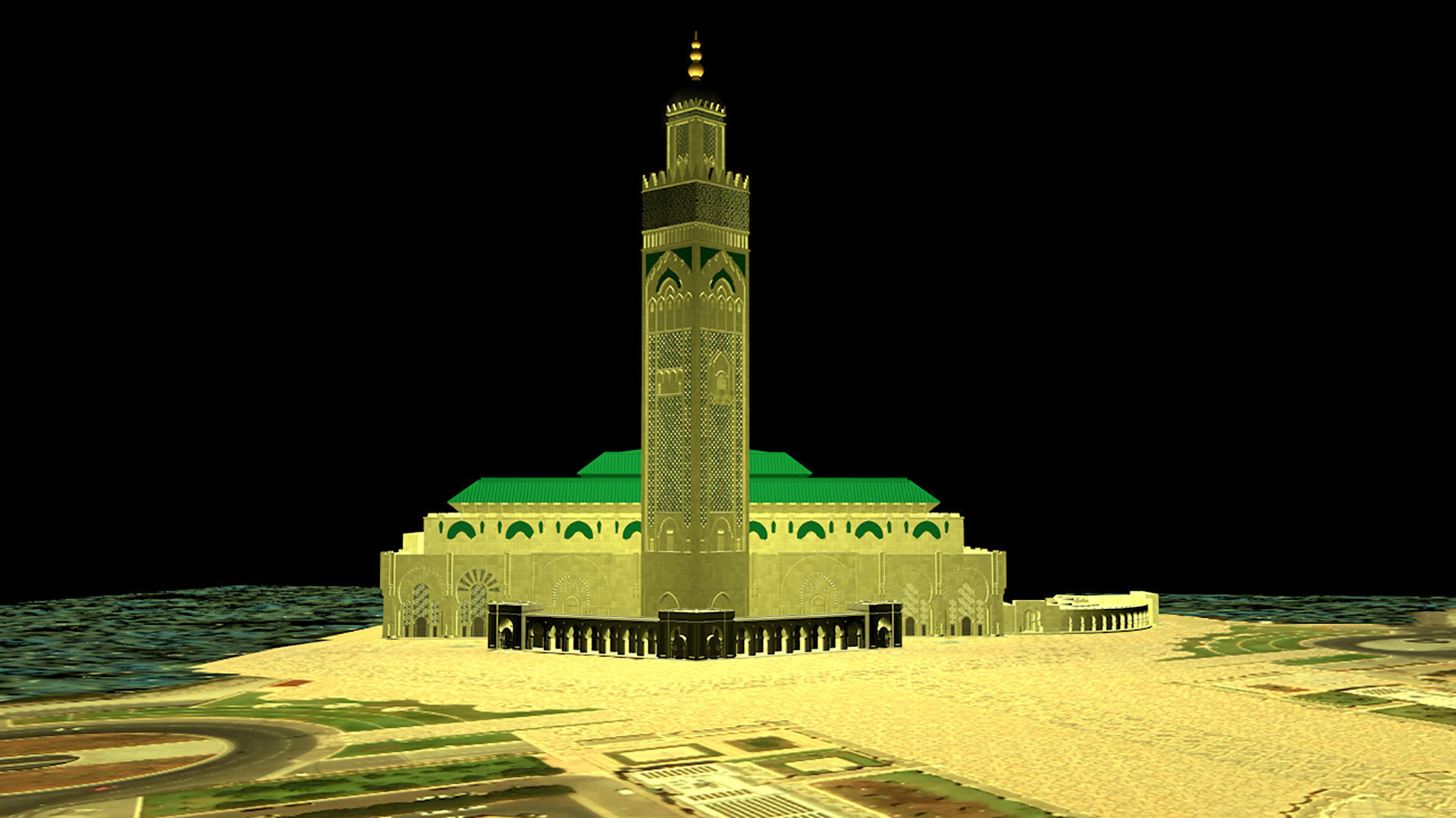 King Hassan 2 Mosque 3D model_4