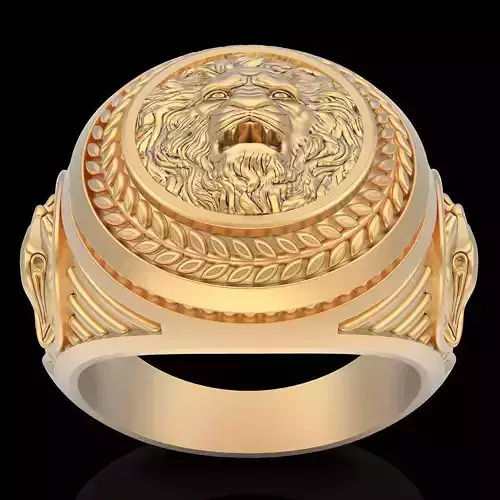 Lion panther ring silver gold printable jewelry 3D model