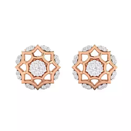 Women Stud Earrings STL JCD OBJ FBX Renders Details 3D print model