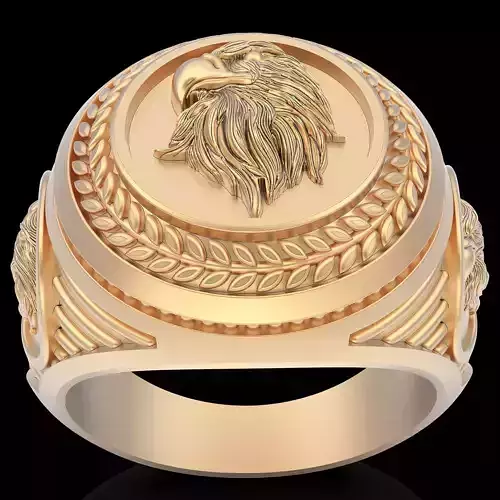 Eagle ring silver gold printable jewelry 3D model