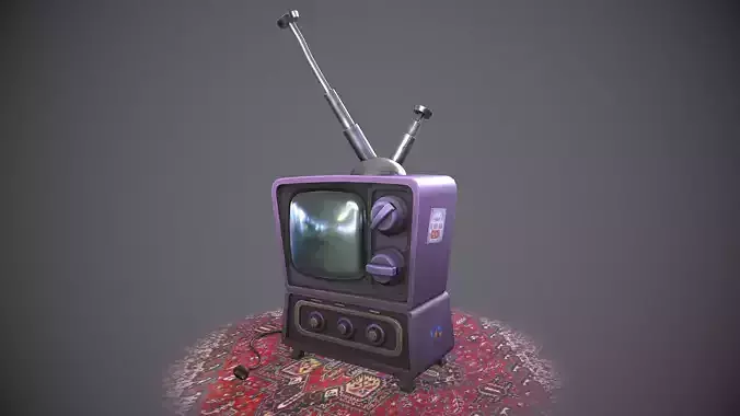 Stylized TV Low-poly 3D model