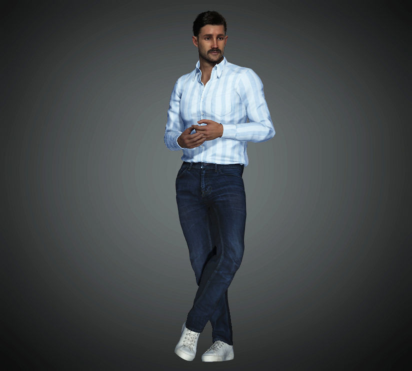 Asian Man Rigged 3D Model 3D model_3