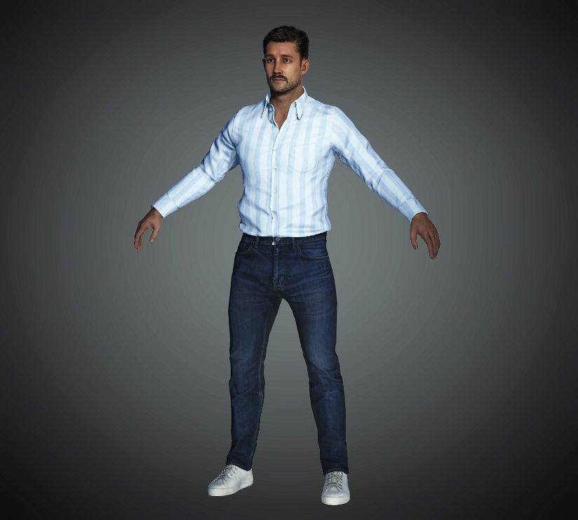 Asian Man Rigged 3D Model 3D model_6