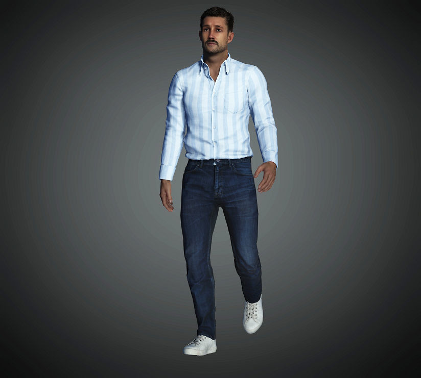 Asian Man Rigged 3D Model 3D model_5