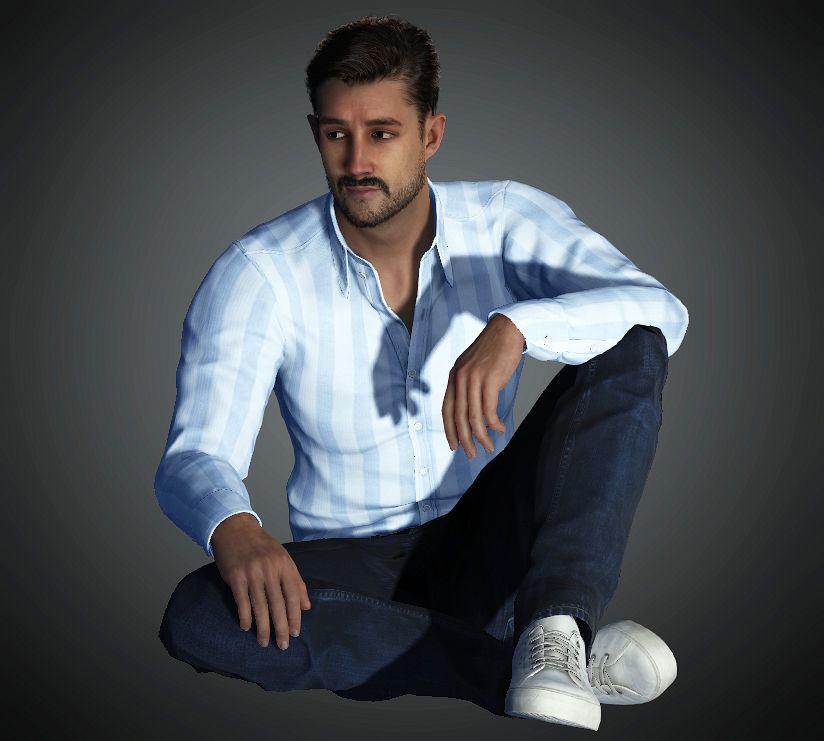 Asian Man Rigged 3D Model 3D model_2