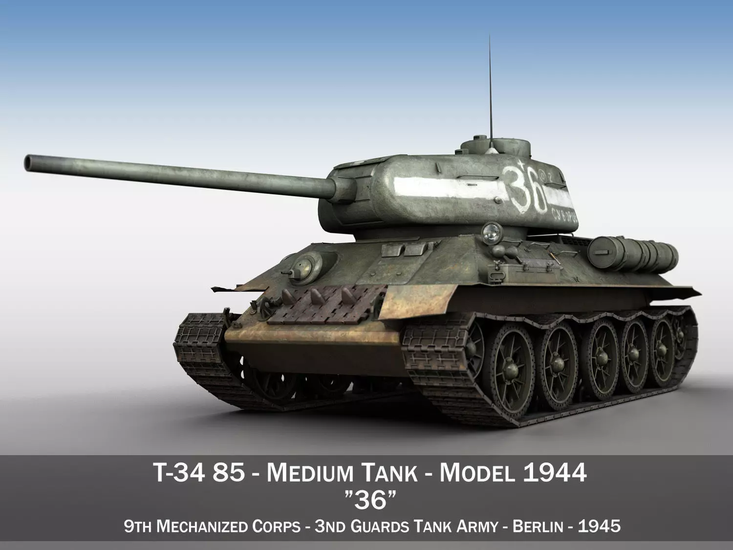 T-34 85 - Soviet medium tank - 36 3D model_0
