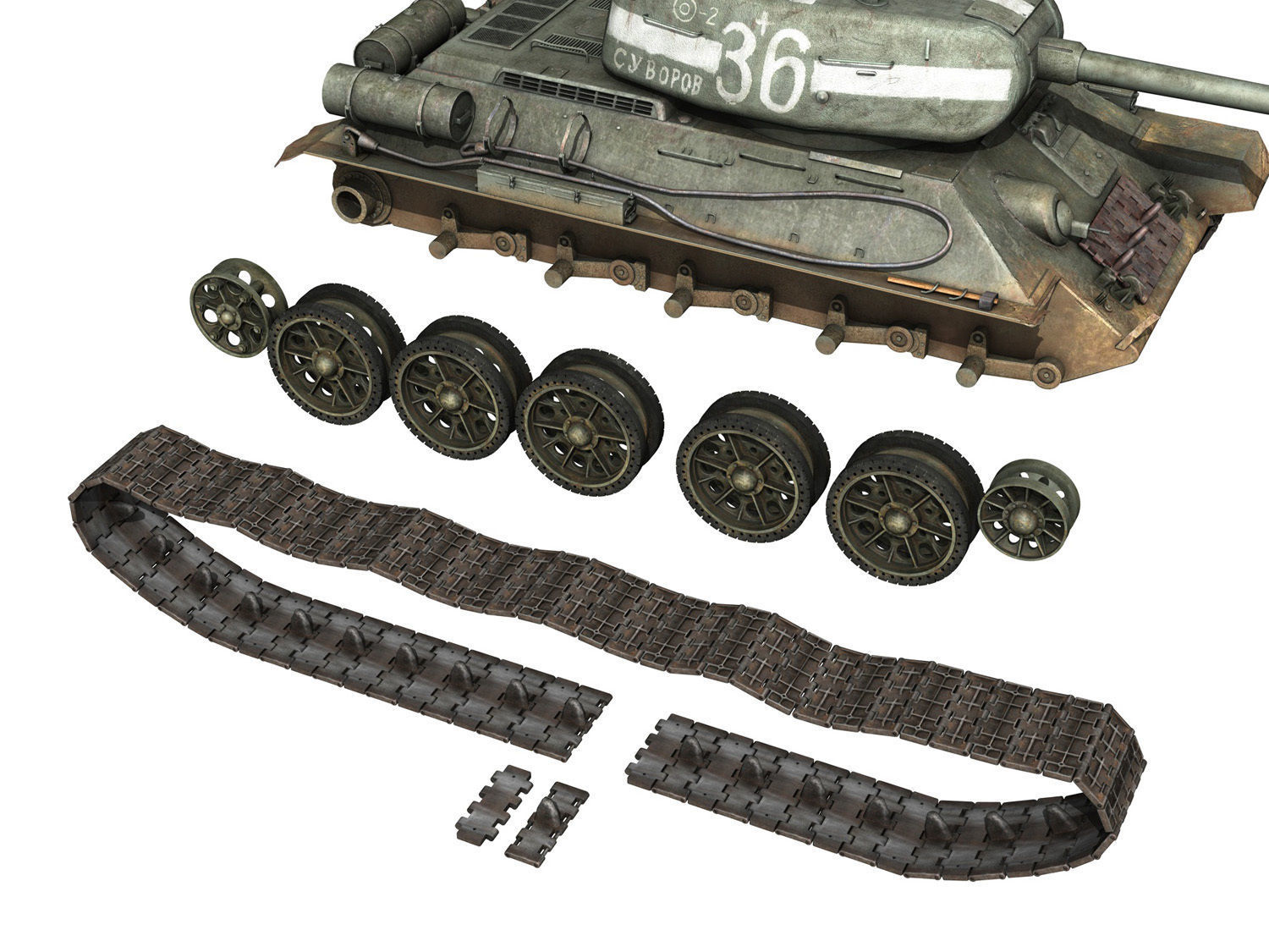 T-34 85 - Soviet medium tank - 36 3D model_8