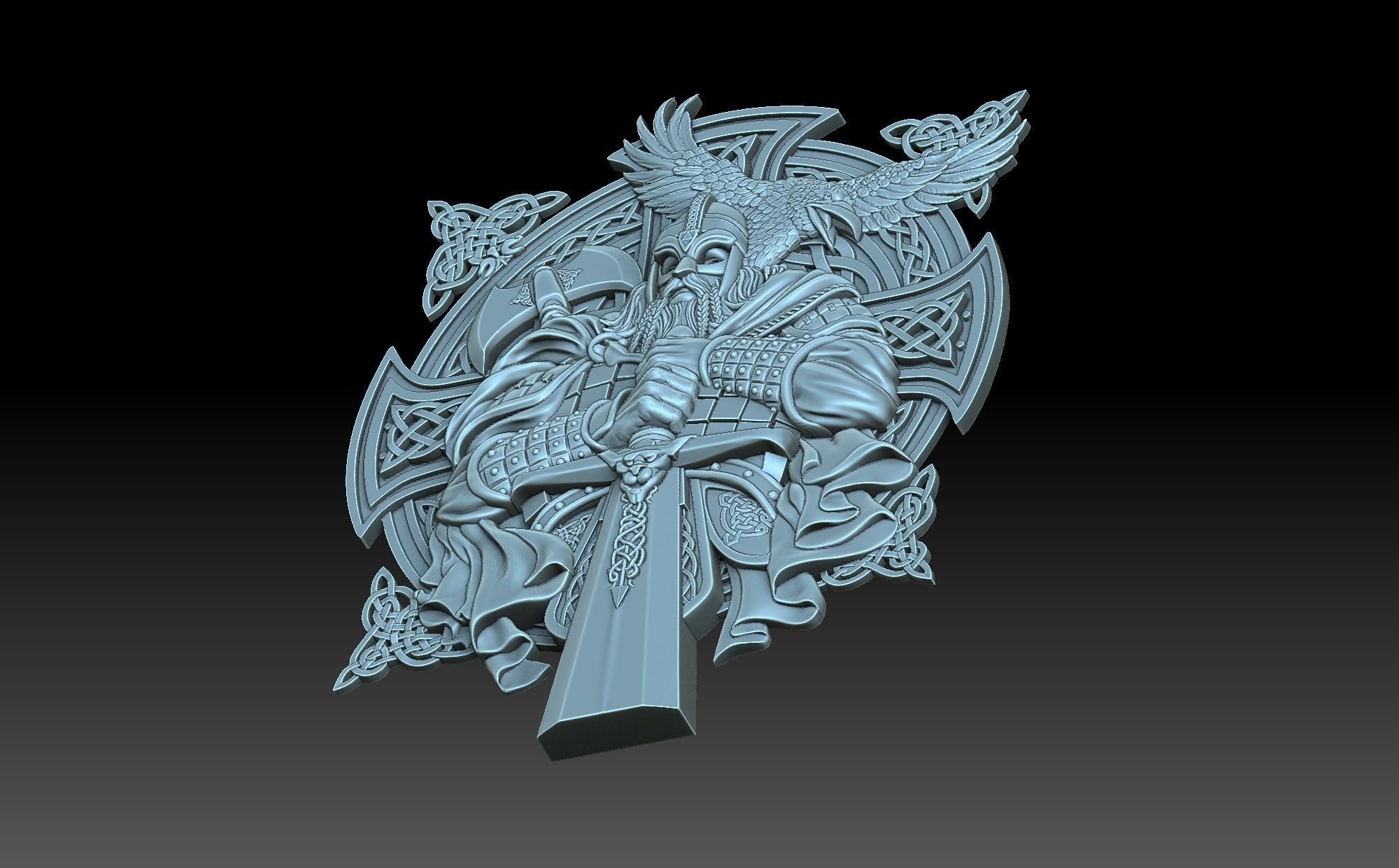 Viking sword 3D print model_6