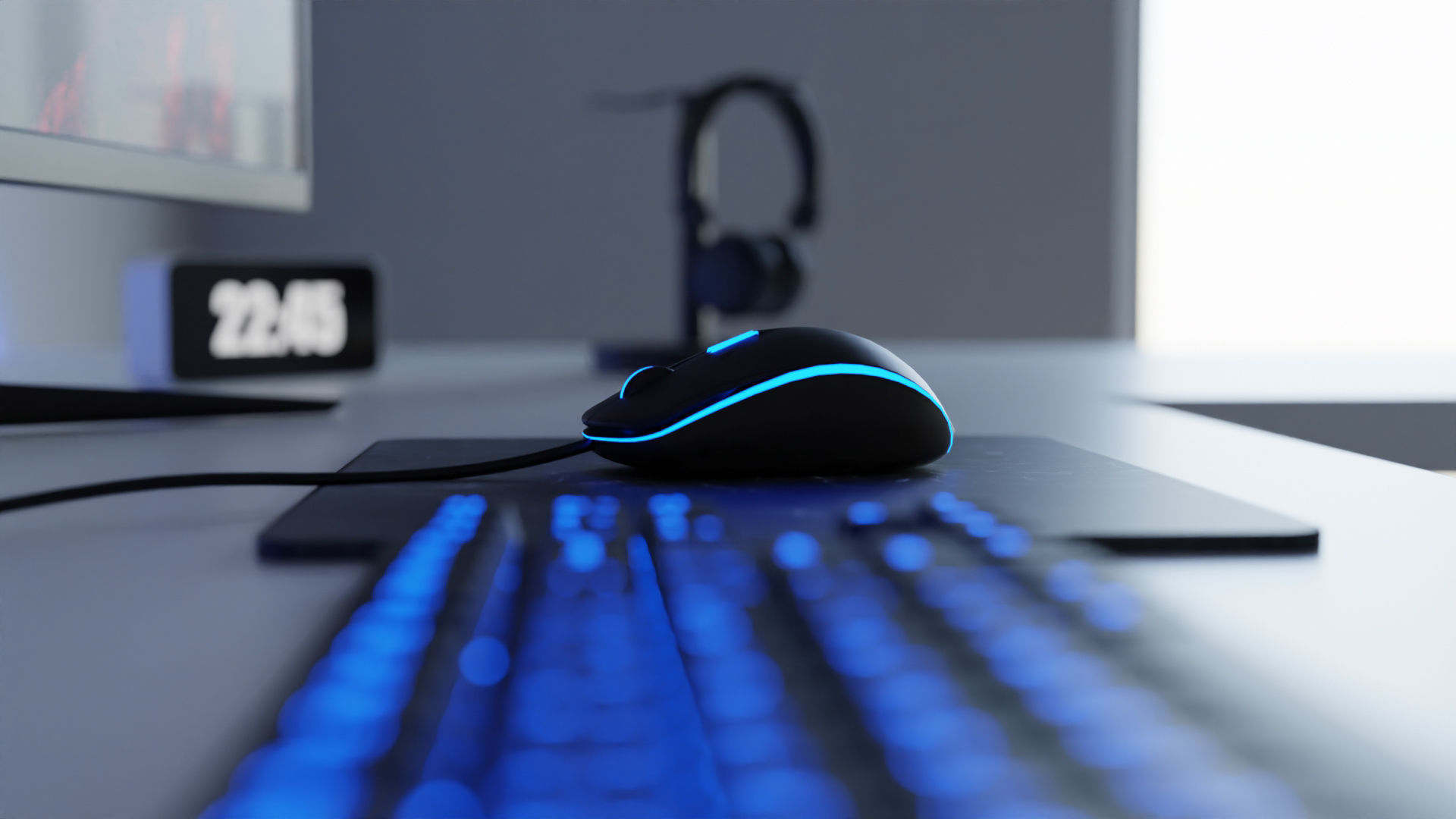 Minimatistic Gaming Desk 3d Model by Nikdox 3D model_1