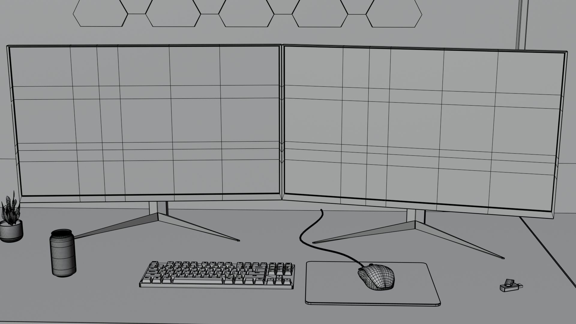 Minimatistic Gaming Desk 3d Model by Nikdox 3D model_19