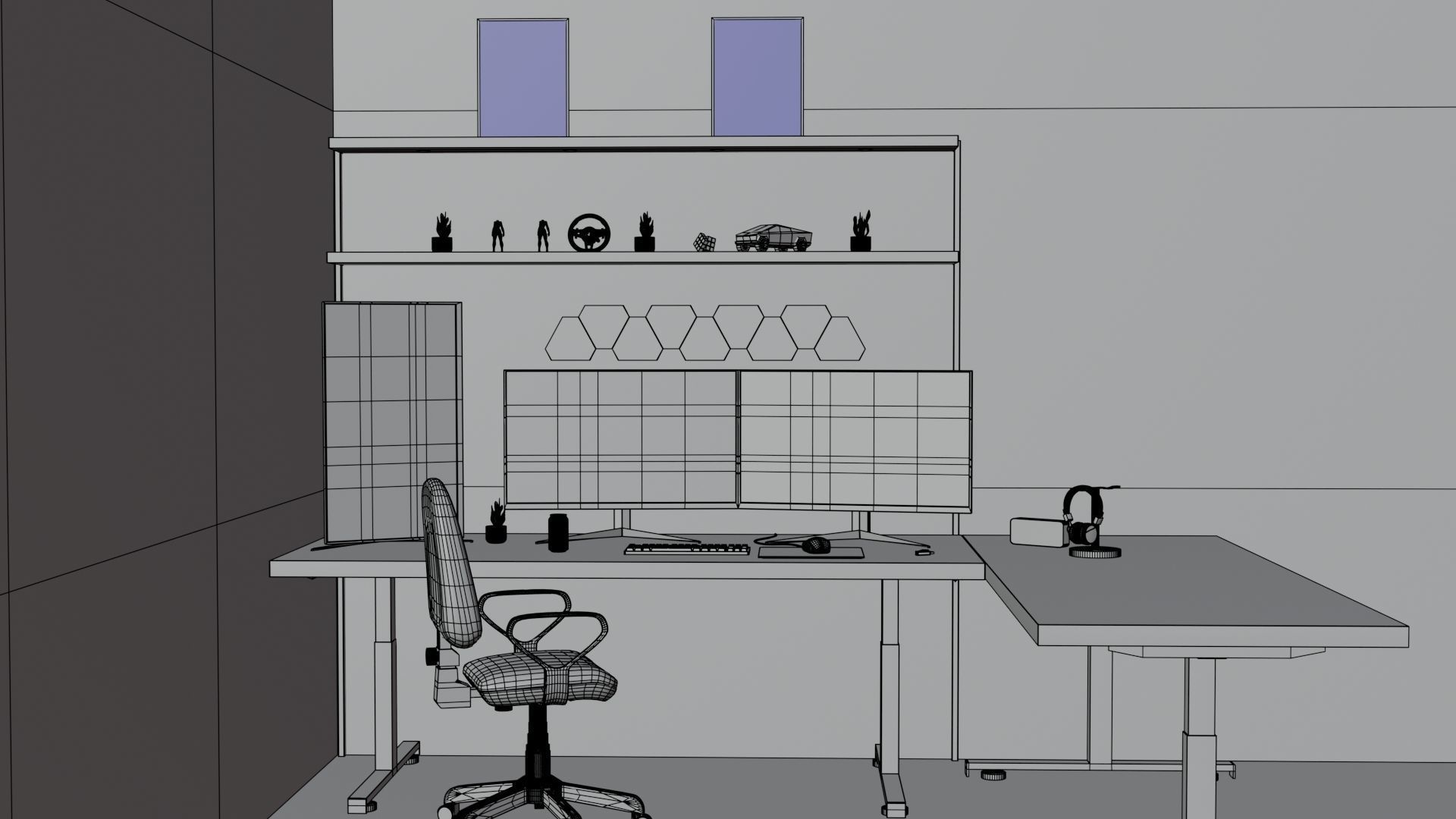 Minimatistic Gaming Desk 3d Model by Nikdox 3D model_12