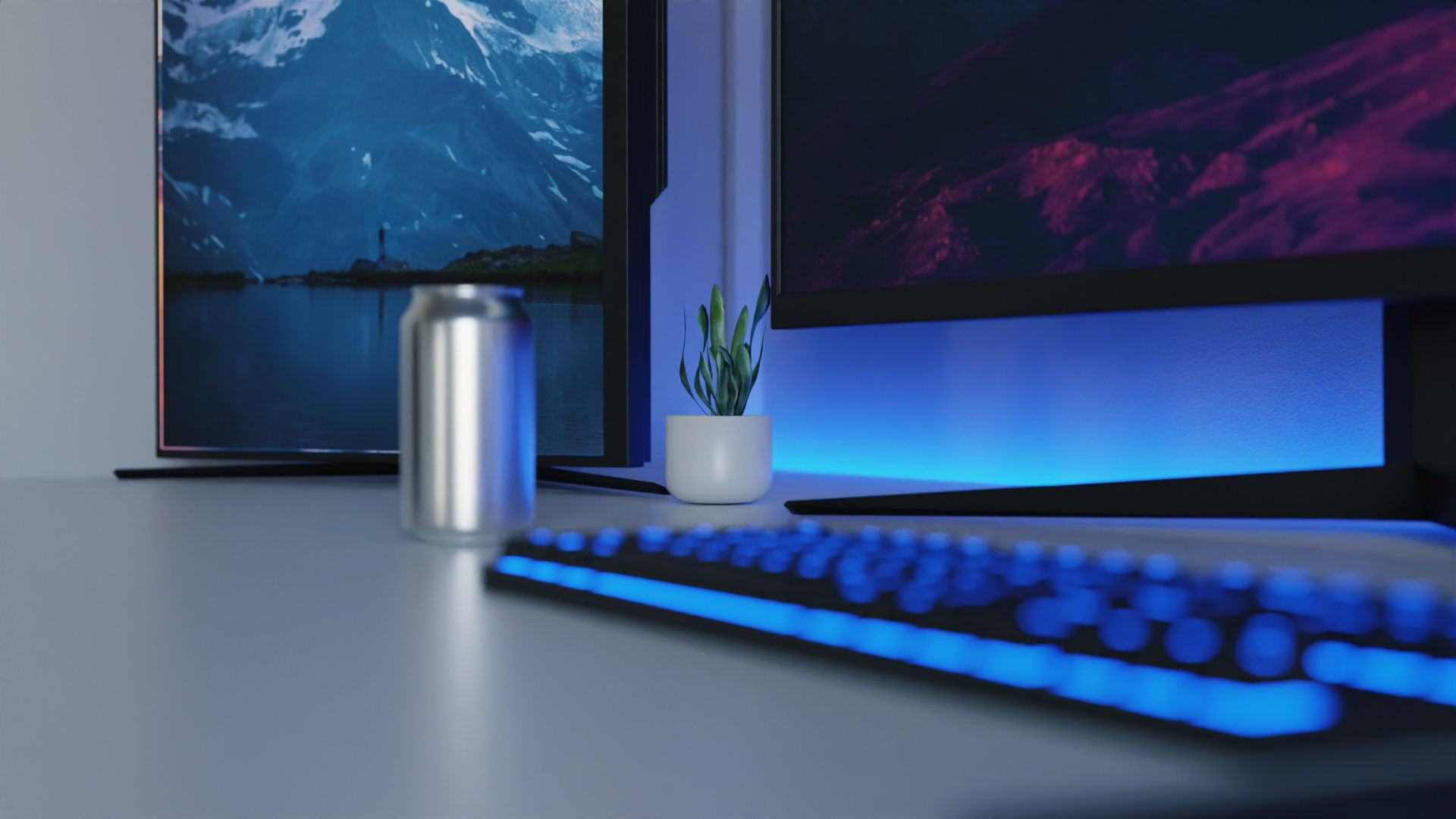 Minimatistic Gaming Desk 3d Model by Nikdox 3D model_2