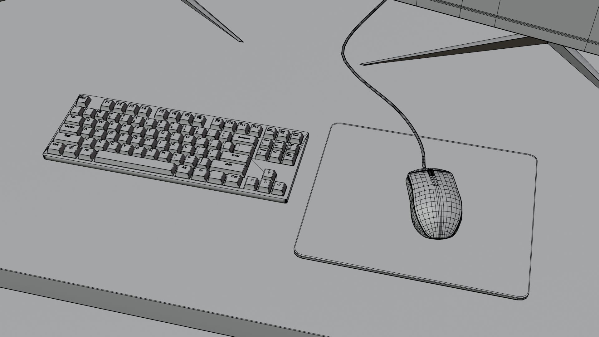 Minimatistic Gaming Desk 3d Model by Nikdox 3D model_14