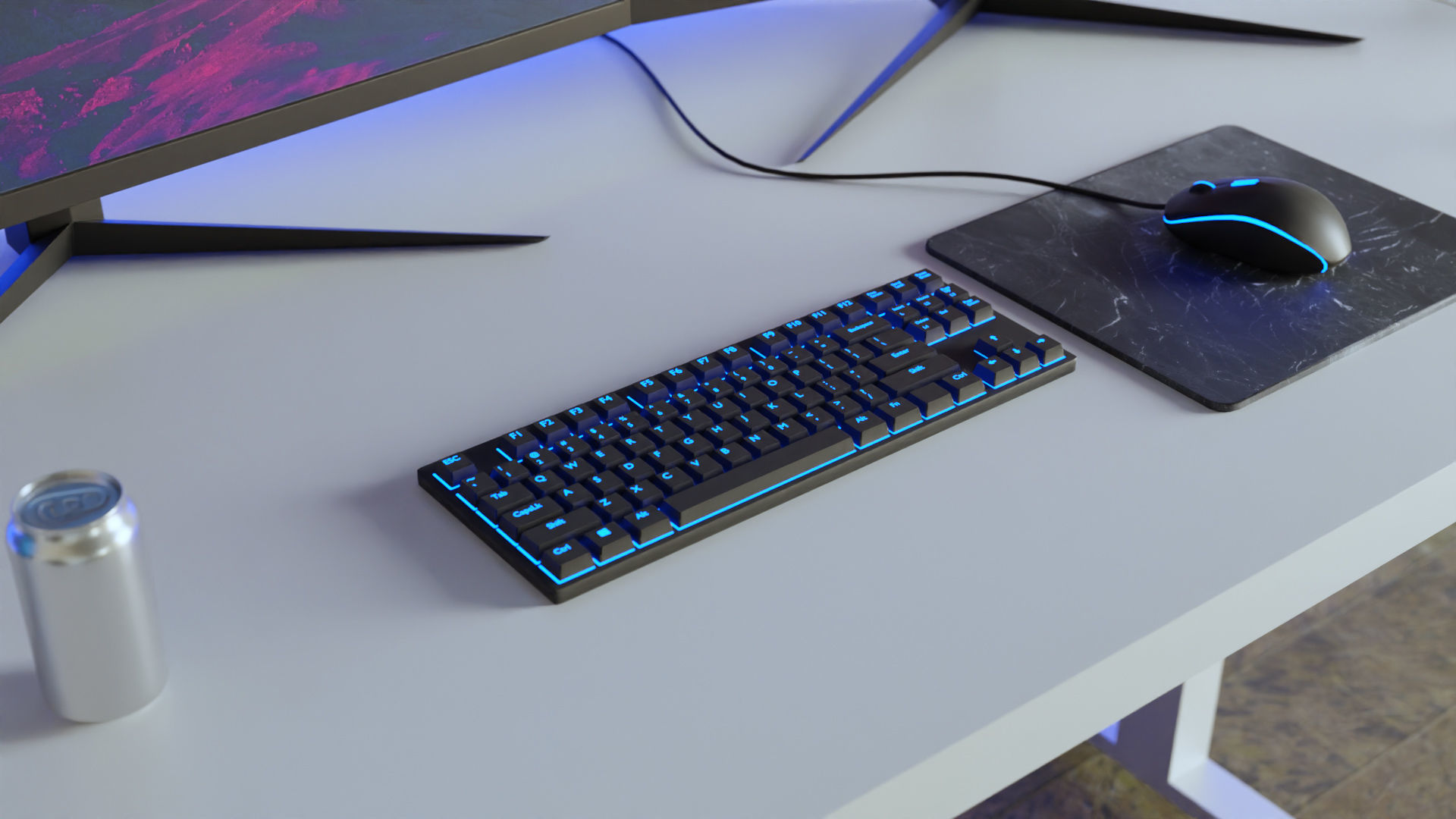 Minimatistic Gaming Desk 3d Model by Nikdox 3D model_3