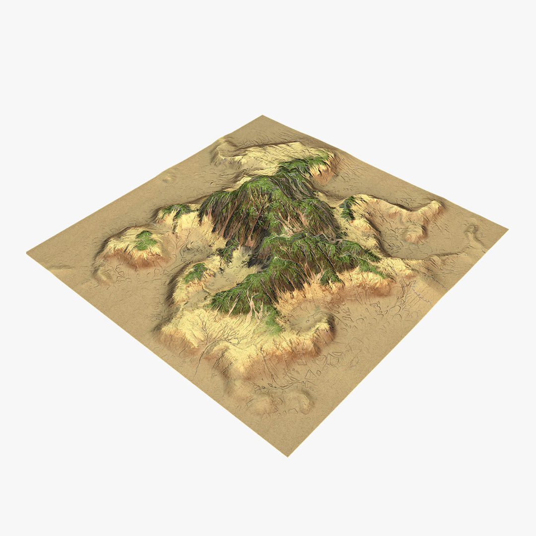 Tropical Island Terrain 4 Low-poly 3D model_6