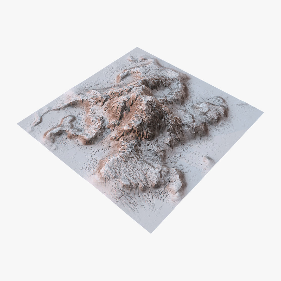 Tropical Island Terrain 4 Low-poly 3D model_8