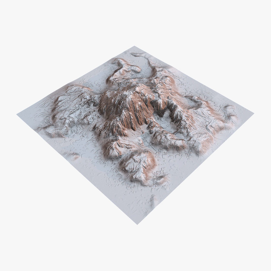 Tropical Island Terrain 4 Low-poly 3D model_9