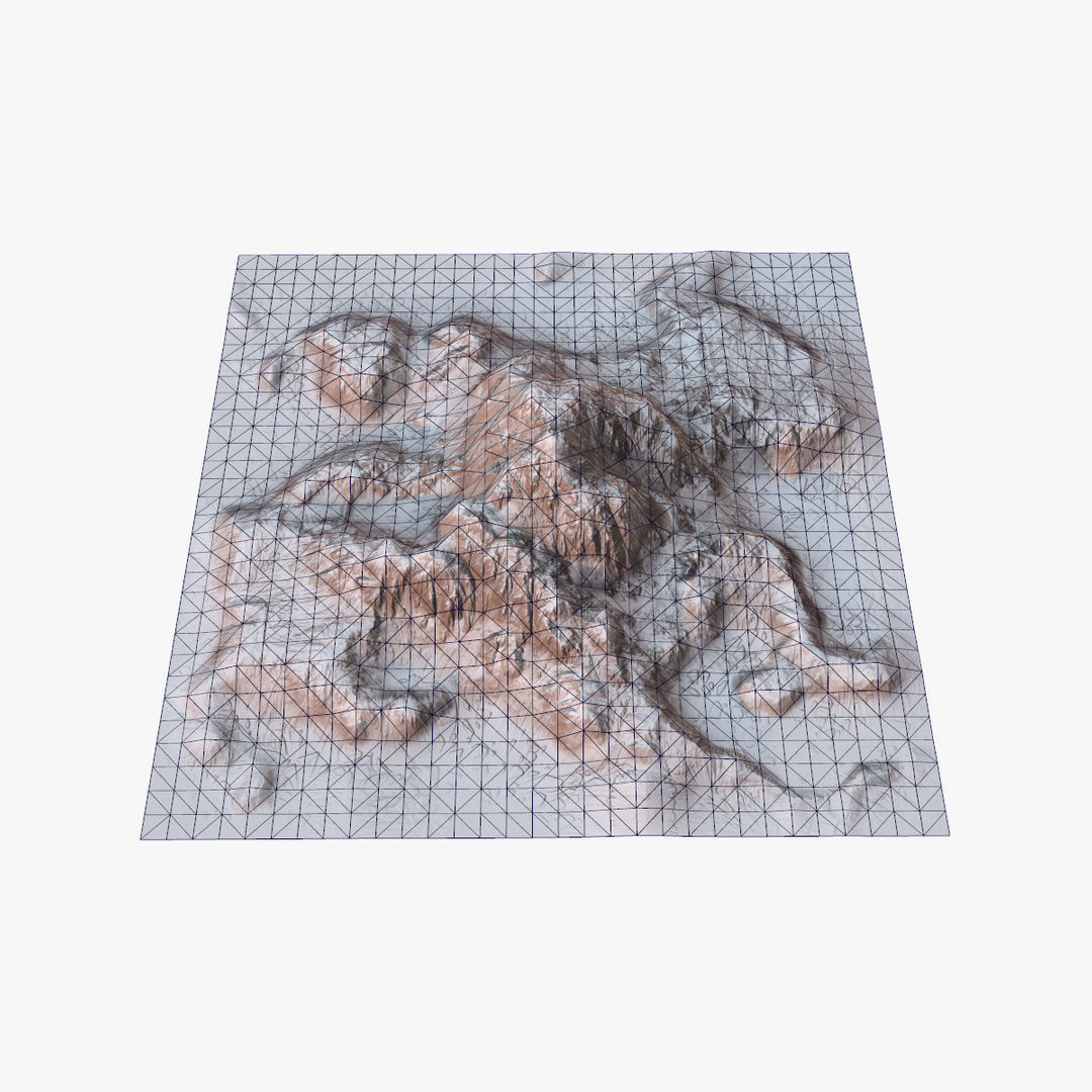 Tropical Island Terrain 4 Low-poly 3D model_11