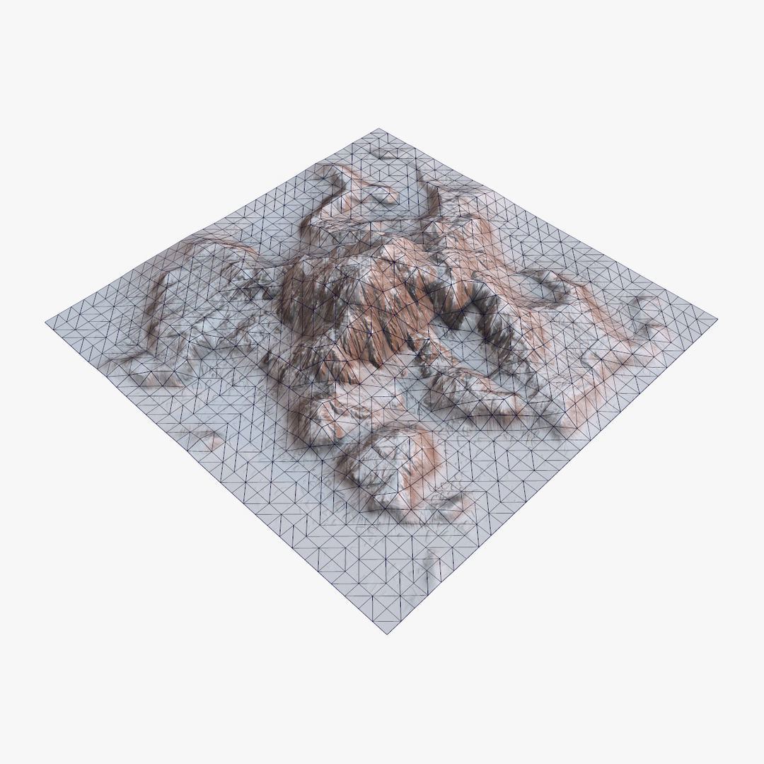 Tropical Island Terrain 4 Low-poly 3D model_10